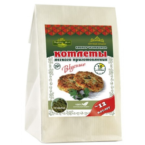Хлопья котлетные чечевичные с чесноком и специями "Вкусное дело"
