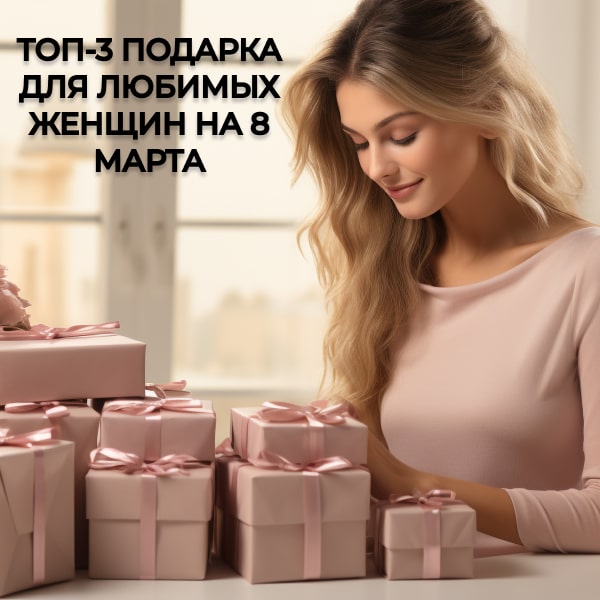 Топ-3 подарка для любимых женщин на 8 марта