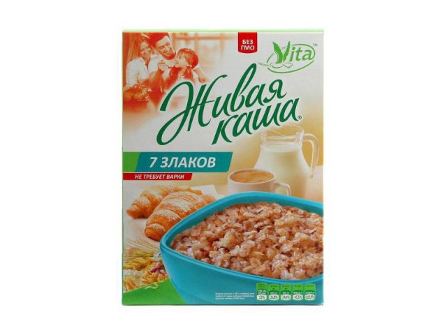 Живая каша из пророщенного зерна "7 злаков", "Vita"